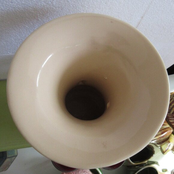 Rare Vintage 1940s Art Deco Abingdon 10" Sepia Pottery Vase #114 - Picture 5 of 6